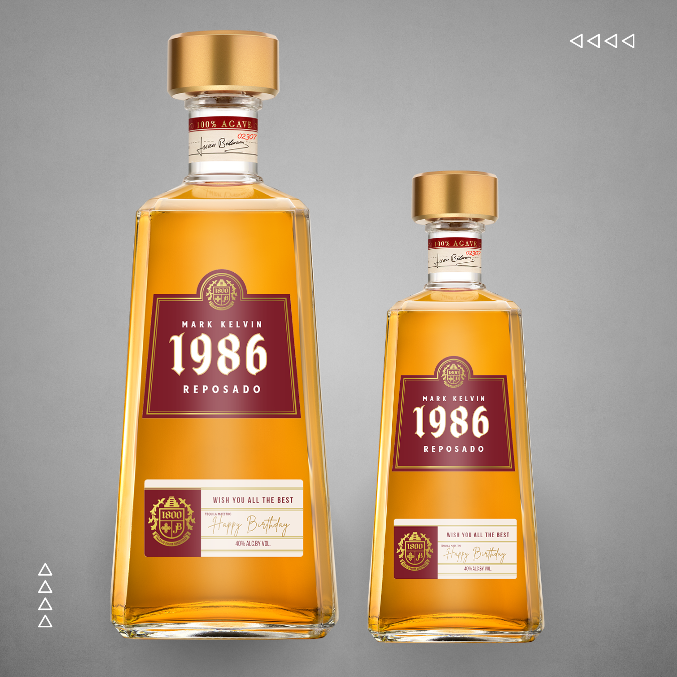 Printable 1800 Tequila Reposado label editable Customize