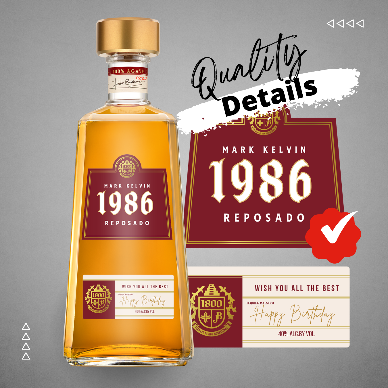 Printable 1800 Tequila Reposado label editable Customize