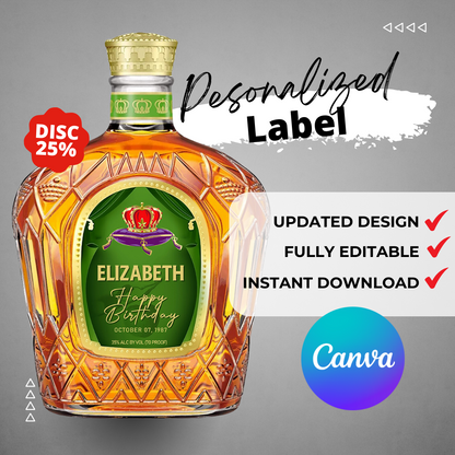 Printable Crown Royal Apple Label editable