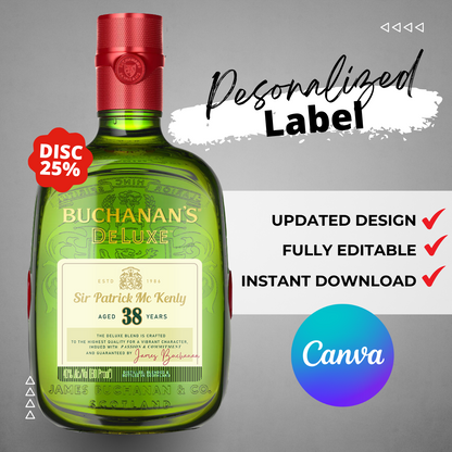 Printable Buchanan Deluxe Whisky Customized editable