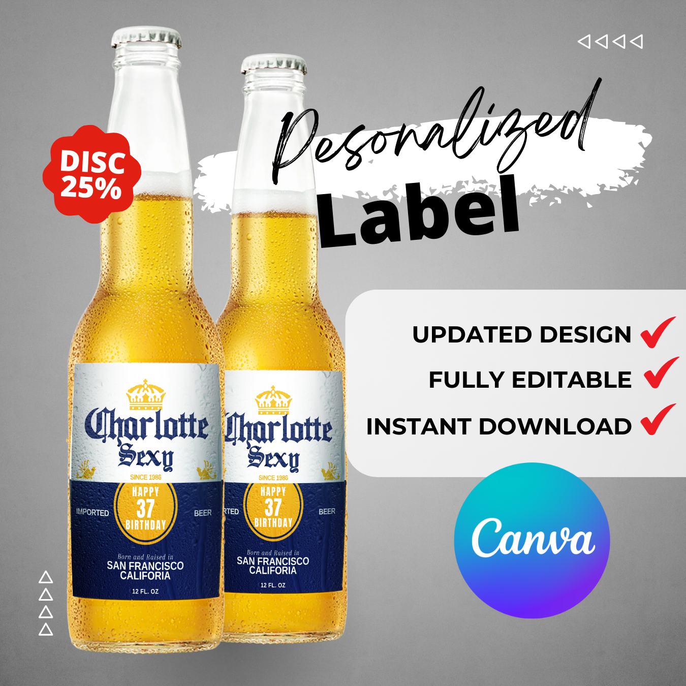 Printable Corona Beer Label editable