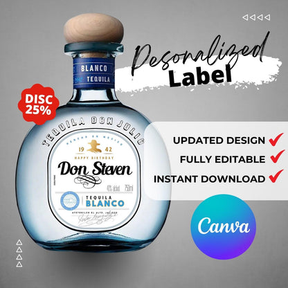 Printable Don Blanco Tequila Label editable