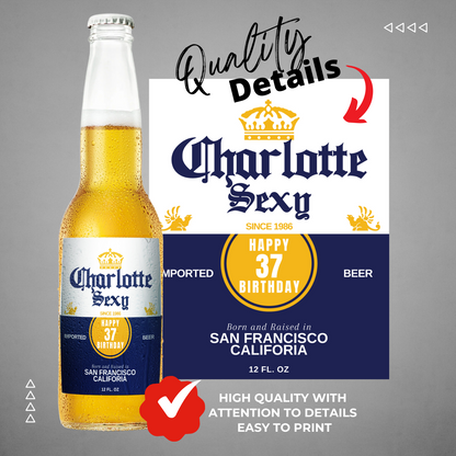 Printable Corona Beer Label editable