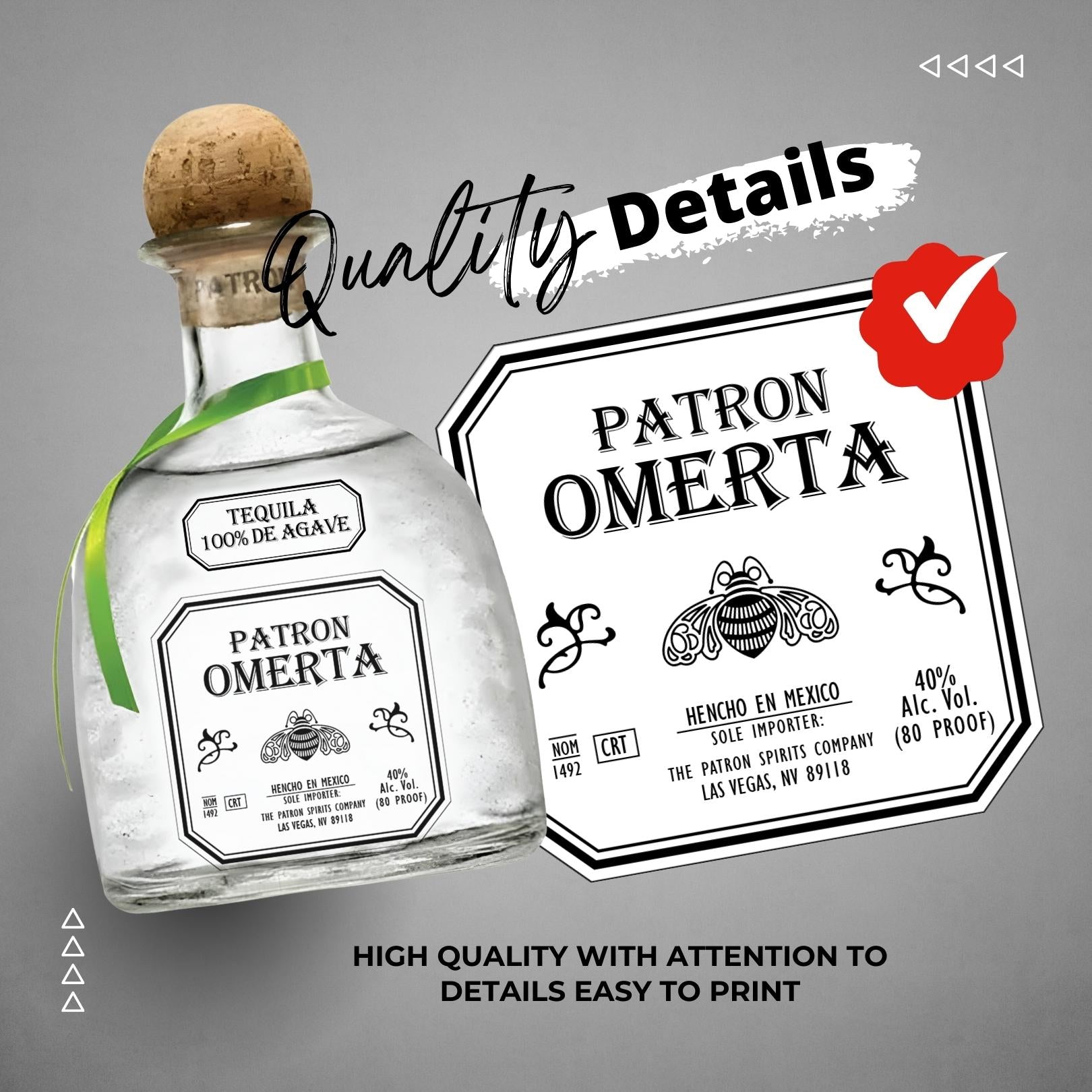 Printable Patron Tequila Bottle Label – CustomCraftedbyBella