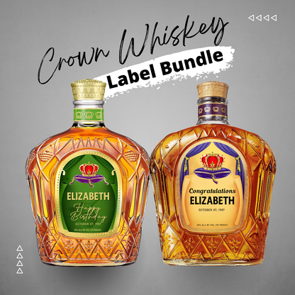 Printable Crown Royal bundle Label Bottle editable