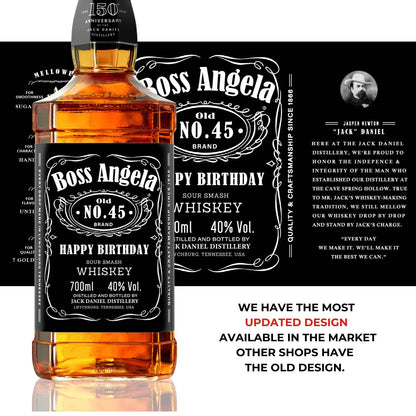 Printable Jack Daniels Whiskey 700ml Label editable