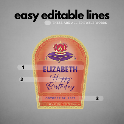 Printable Custom Crown Royal Peach Label Bottle