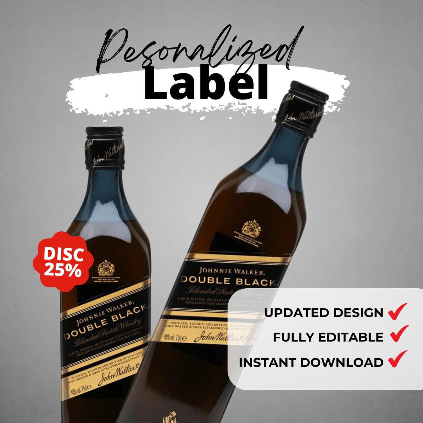 Printable Johnnie Walker Double Black label