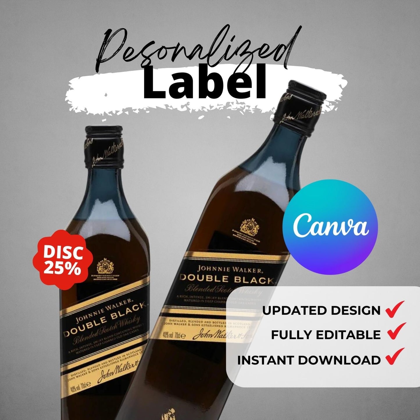 Printable Johnnie Walker Double Black label