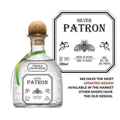 Printable Patron Tequila 200ml Bottle label editable