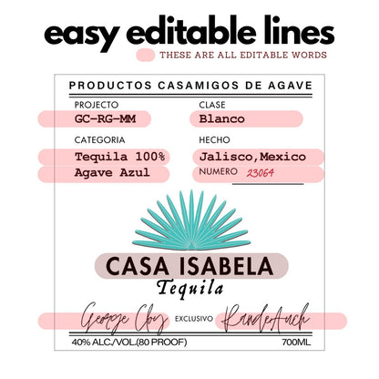 Printable Casamigos Tequila label editable