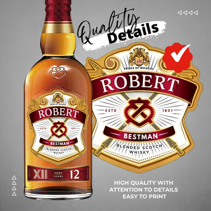 Printable Regal Whiskey 12 labels editable