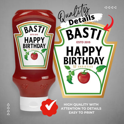 Printable Heinz Tomato Ketchup label editable