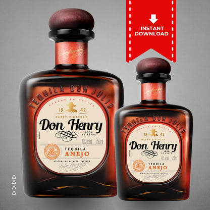 Printable Don Julio Tequila Anejo label editable