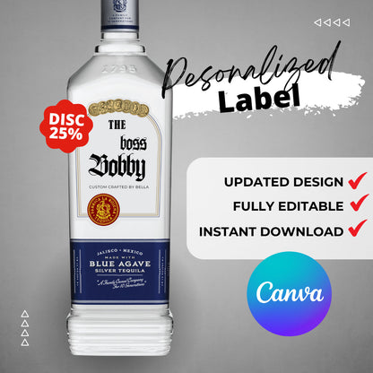 Printable Jose Cuervo Silver Tequila label editable