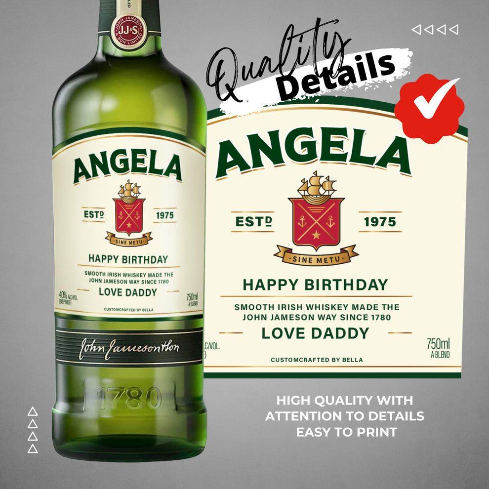 Printable Jameson Triple Distilled Whiskey label editable – CustomCraftedbyBella
