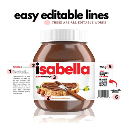 Printable Nutella Chocolate Spread Label