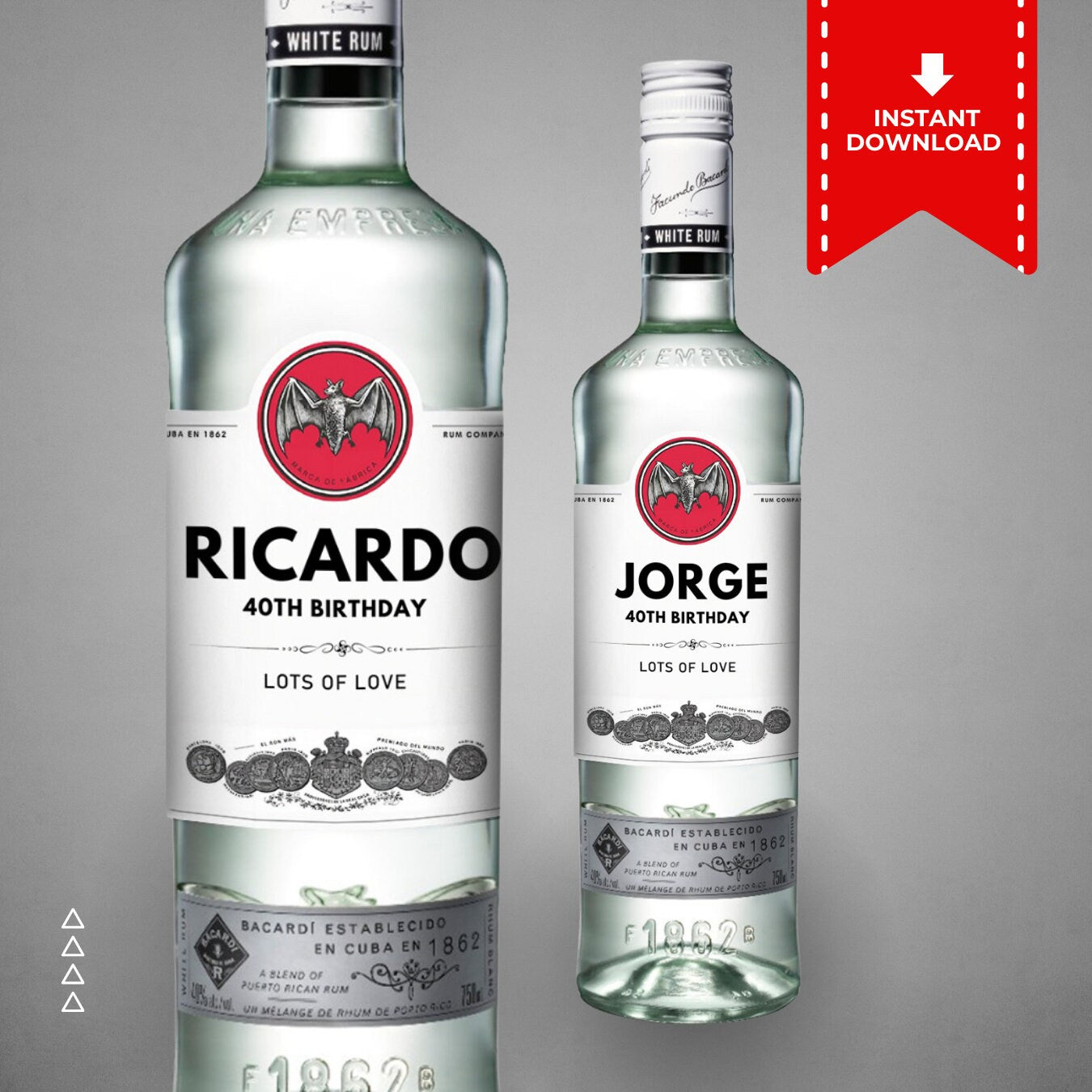 Personalized Bacardi Rum Label editable