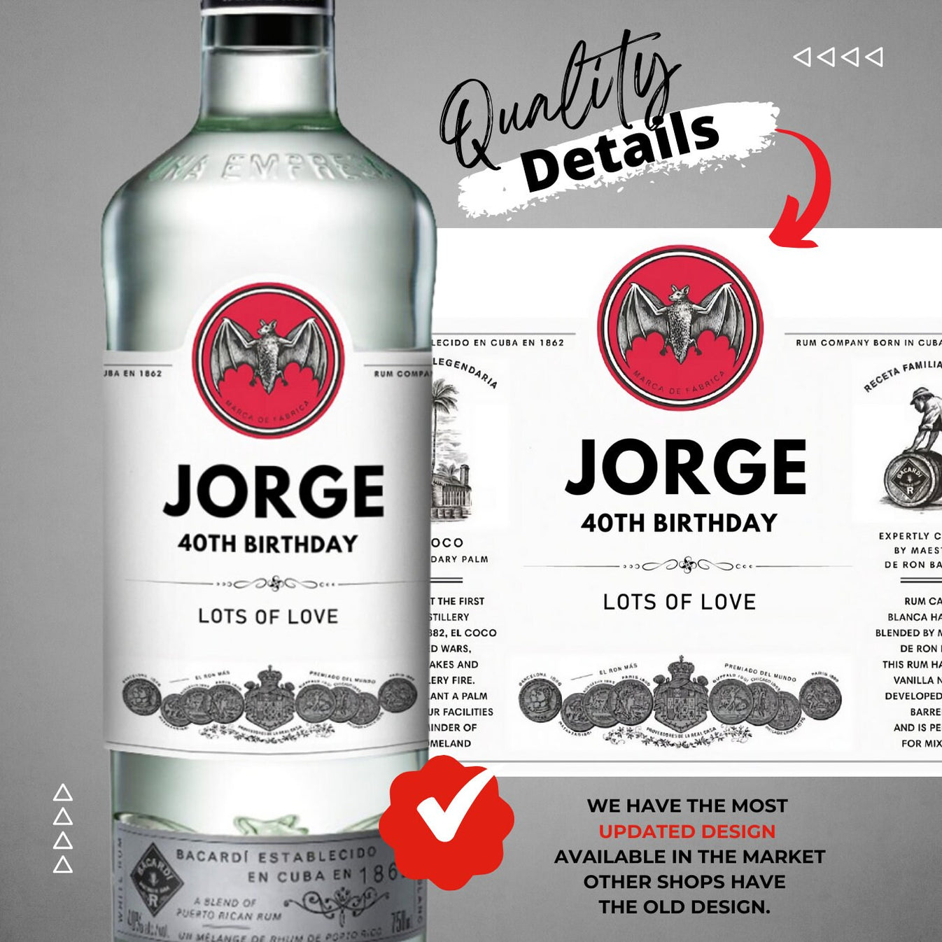 Personalized Bacardi Rum Label editable – CustomCraftedbyBella