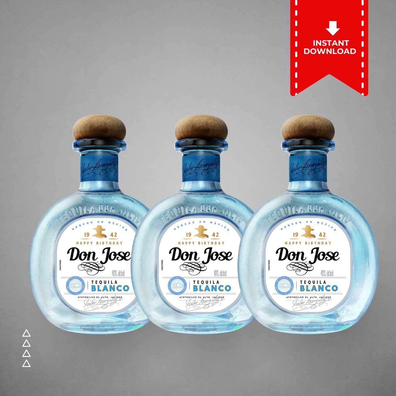 Printable Don Julio Tequila Blanco label mini 50ml editable