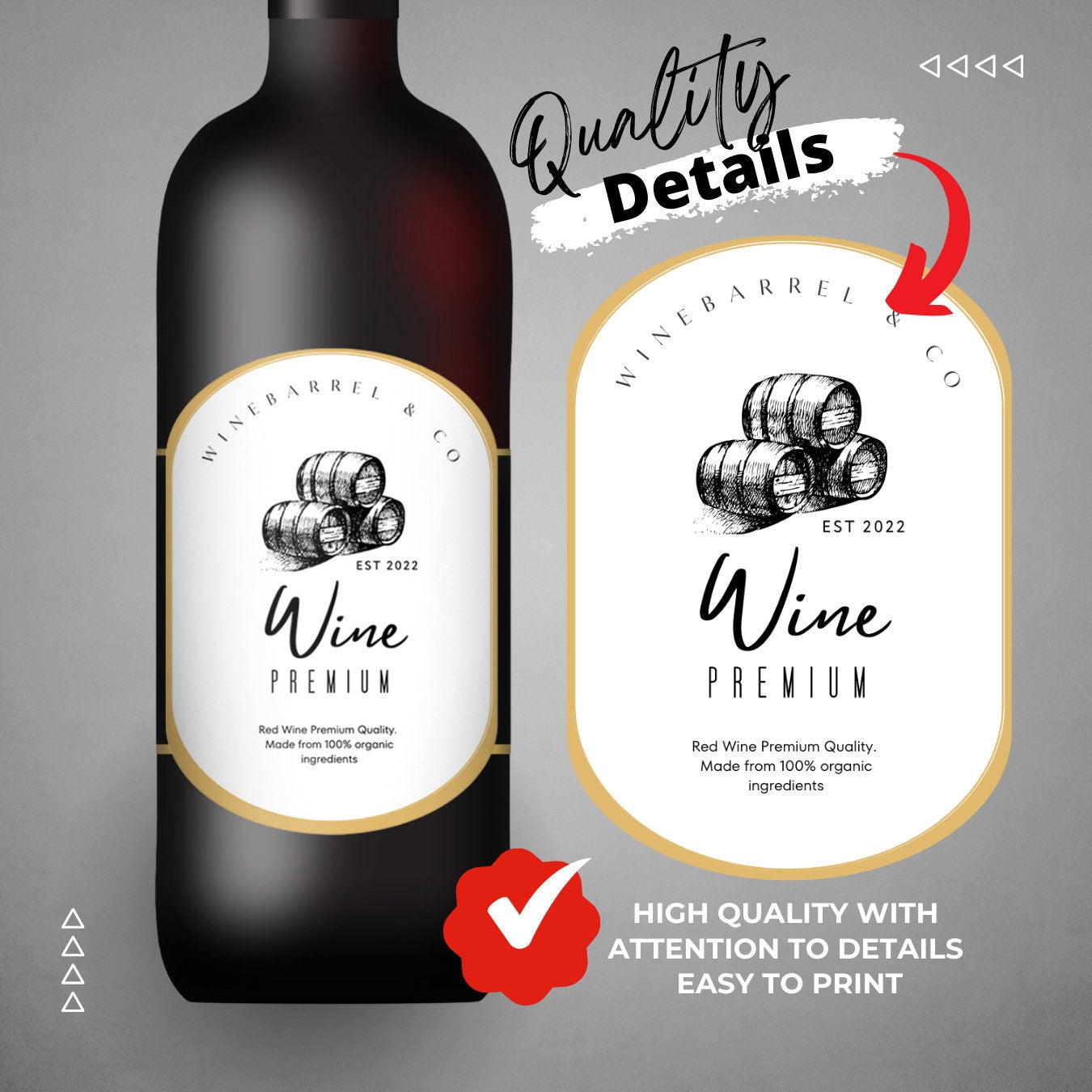 Printable Wine / Whiskey label 3.5"x5" Bottle Label editable