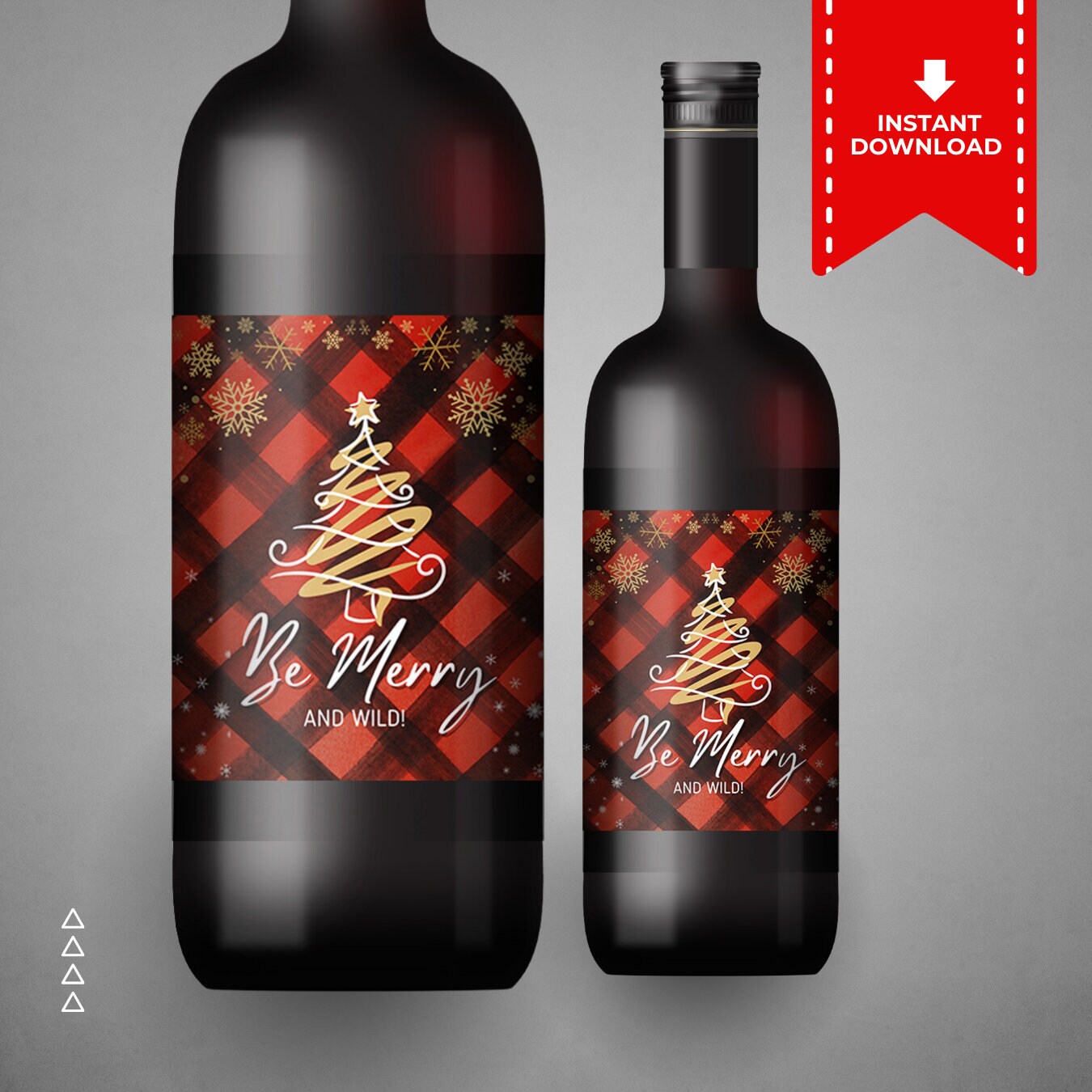 Printable Wine / Whiskey Red label 4"x5" Bottle Label editable