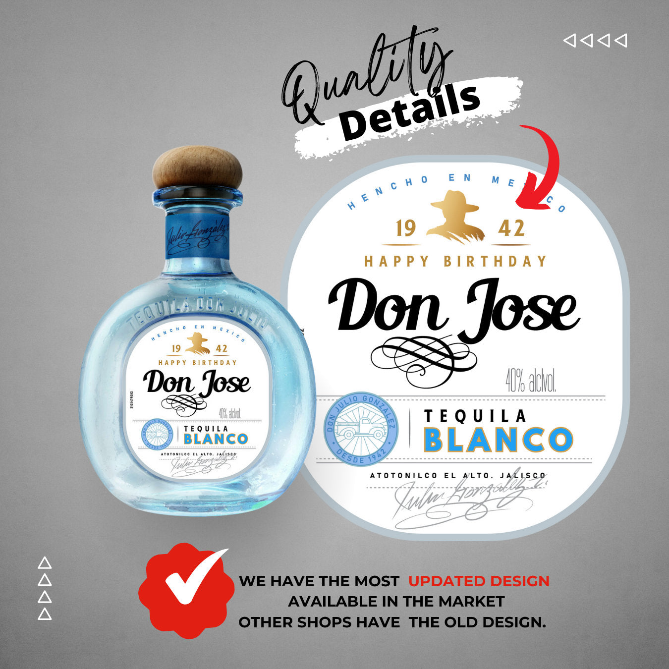 Printable Don Julio Tequila Blanco label mini 50ml editable