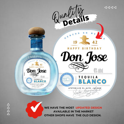 Printable Don Julio Tequila Blanco label mini 50ml editable