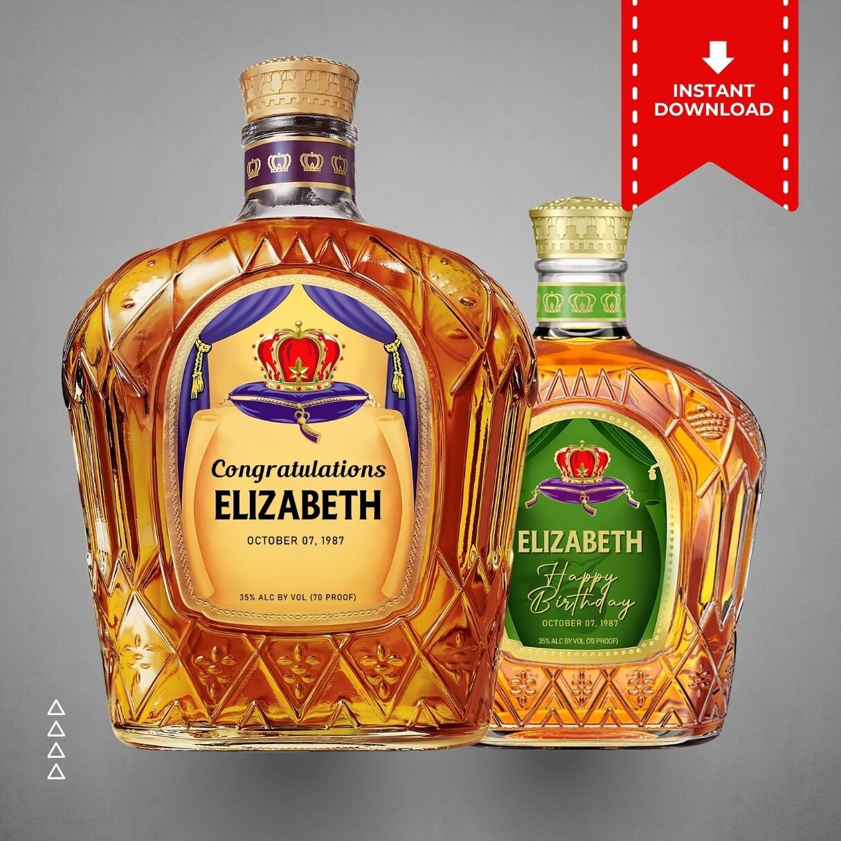 Printable Crown Royal Original Bottle Label Editable