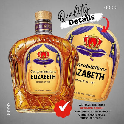 Printable Crown Royal Original Bottle Label Editable