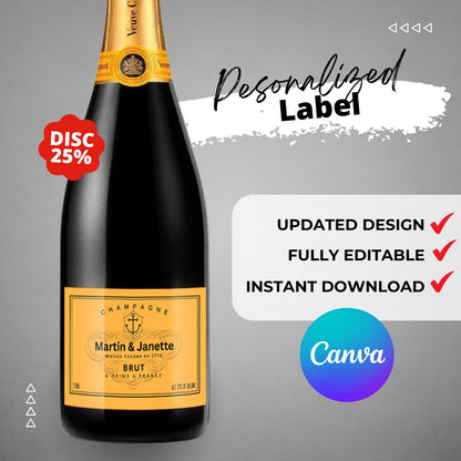 Printable Champagne label editable