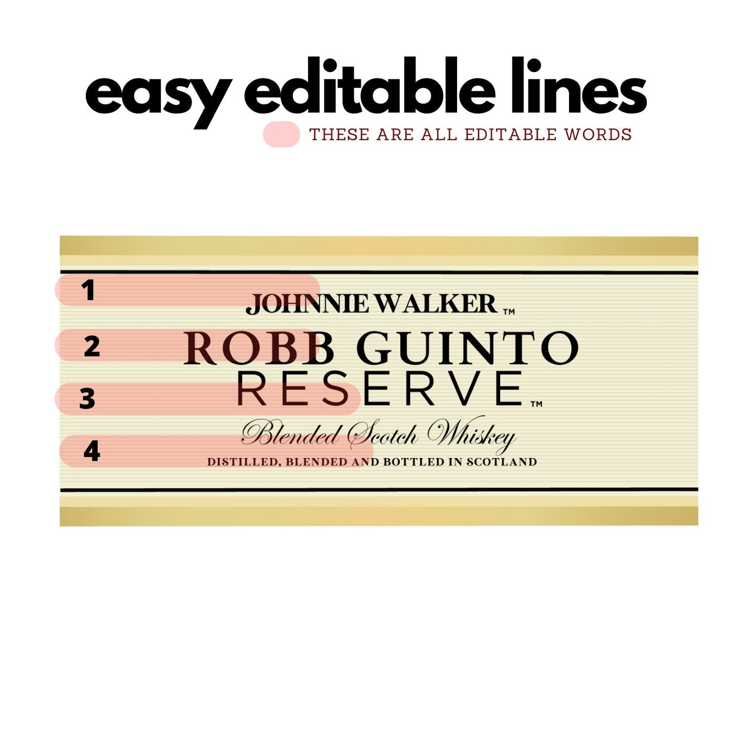 Printable Johnnie Walker Gold Label Reserve Label