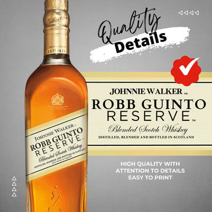 Printable Johnnie Walker Gold Label Reserve Label