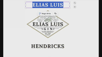 Printable Hendricks Gin label editable